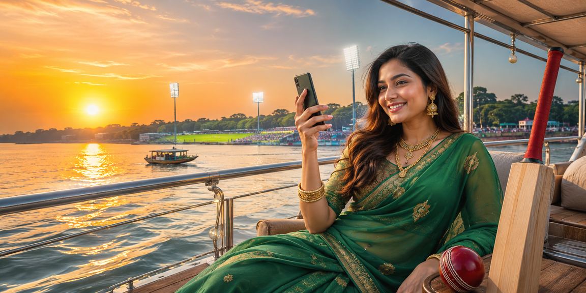 রাজশাহীতে শাড়ি পরা একজন নারী ক্রিকেট বেটিং করছেন — 735 বাংলাদেশ ক্রিকেট বেটিং অডস