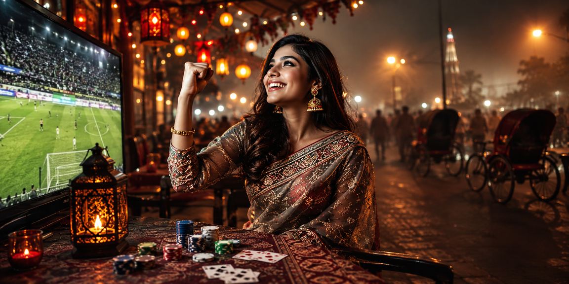 রংপুরের রাতের বাজারে একজন ব্যক্তি পোকার ও স্পোর্টস গেম উপভোগ করছেন — 735 নাইট বেটিং